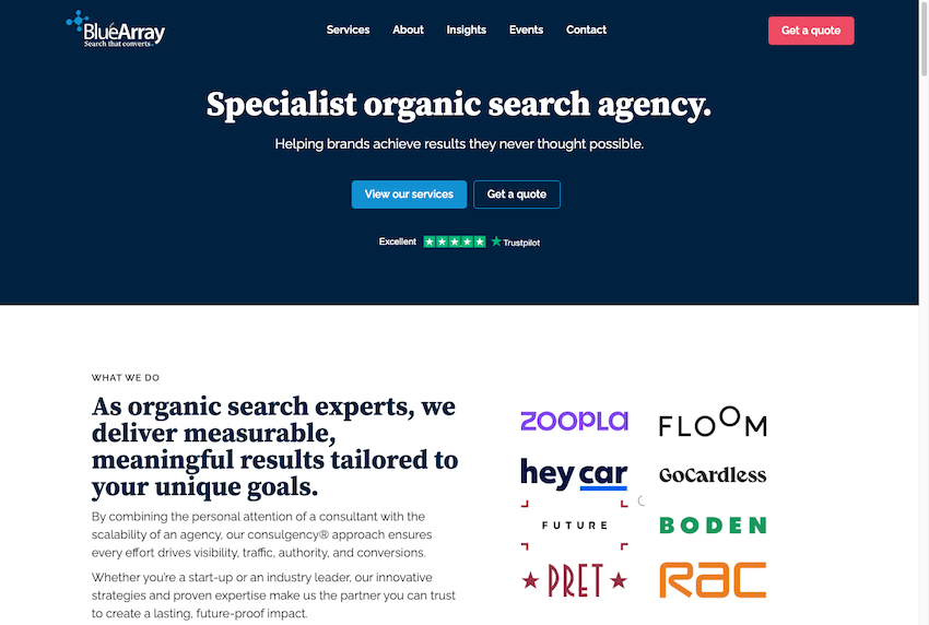 Blue Array Home Page