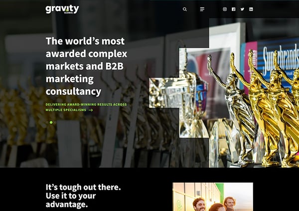 Gravity Global agency home page