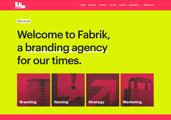 Fabrik agency home page