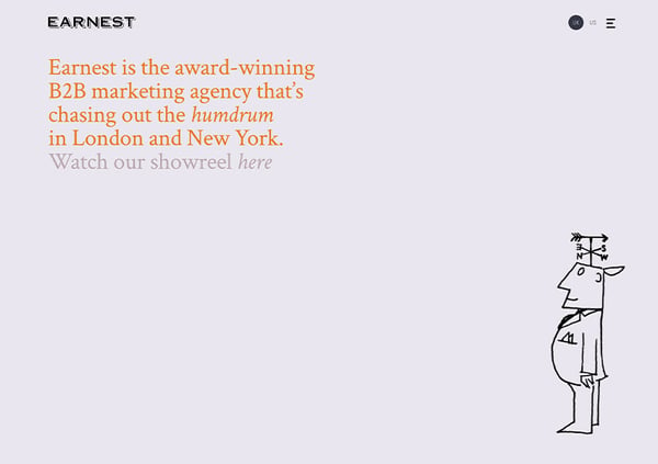 earnest agency website home page