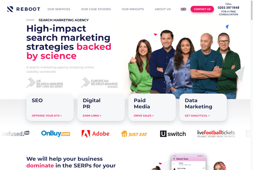 Reboot Online Home Page