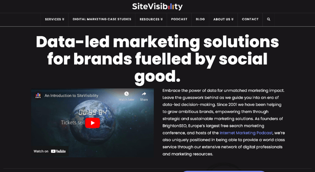 Site Visibility homepage