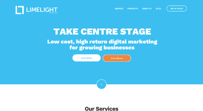 Limelight Digital homepage