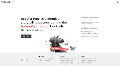 Rooster Punk Group website home page