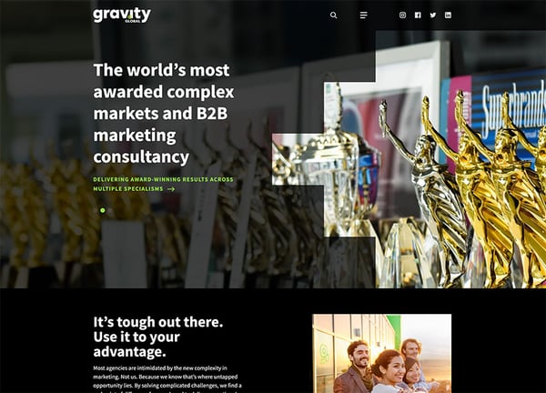 gravity global agency website home page