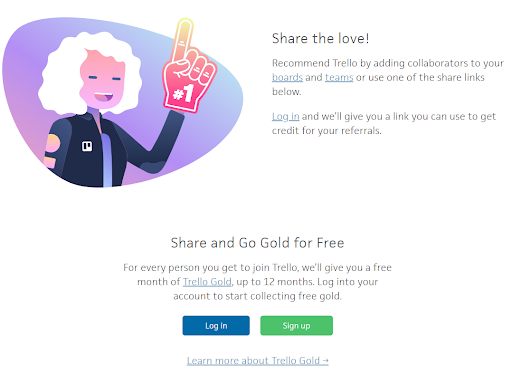 Trello Gold Login and Sign Up Page