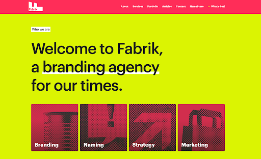 Fabrik brands home page