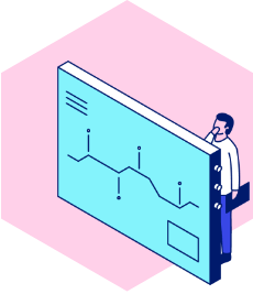 Illustration of a man looking at a graph