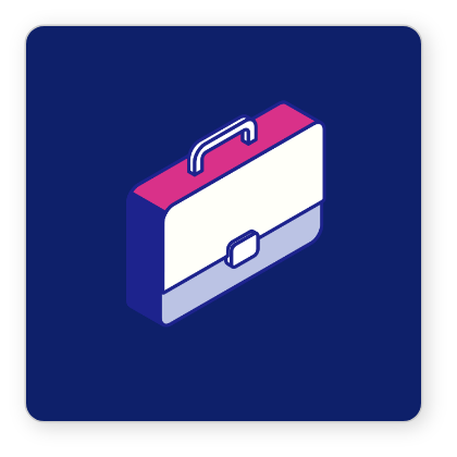Purple square with a briefcase