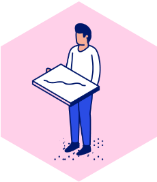 Illustration of a man holding a graph