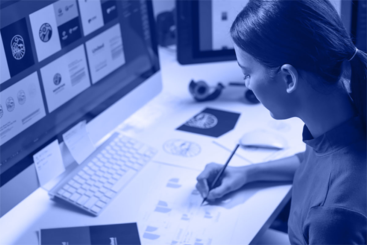 woman working at a computer