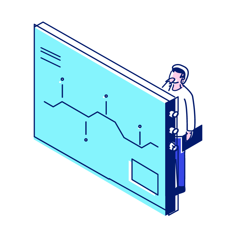 Man Looking at a Graph