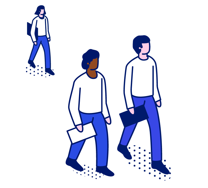 Three-People-Walking-and-Holding-a-Document-each