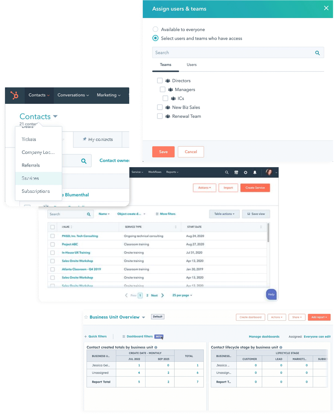 HubSpot business units