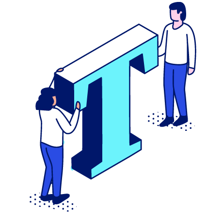 Two People Holding the Letter T